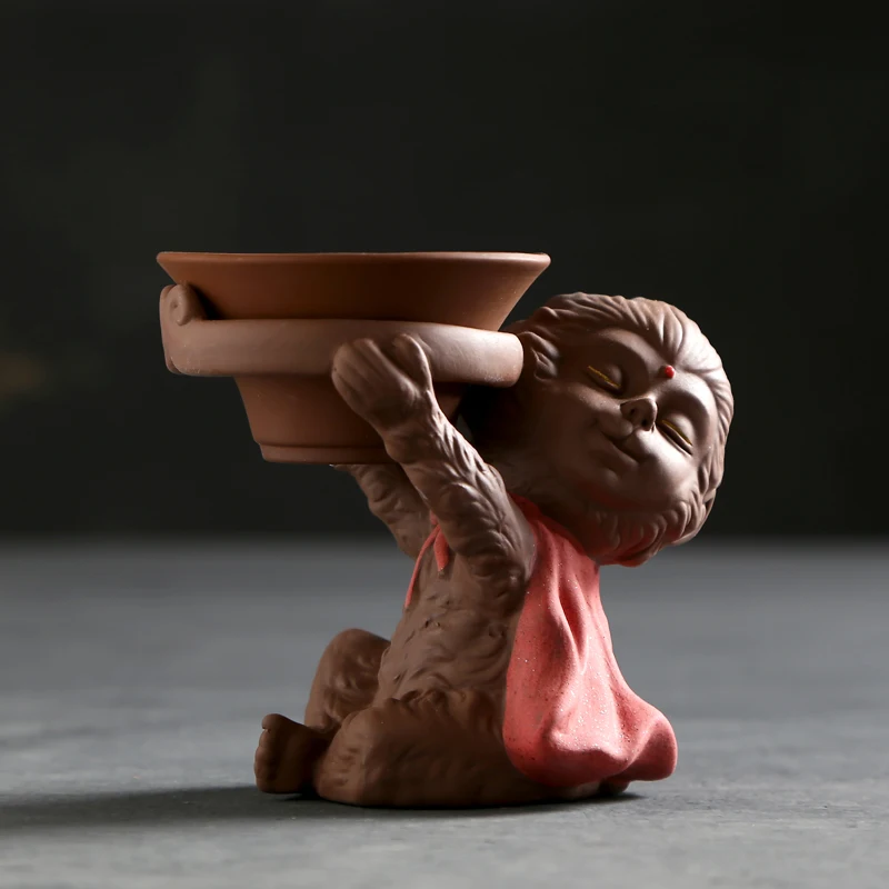 Милая маленькая Обезьяна Король Ци Тянь да Шэн Бутик Исин чай ПЭТ ручка держатель