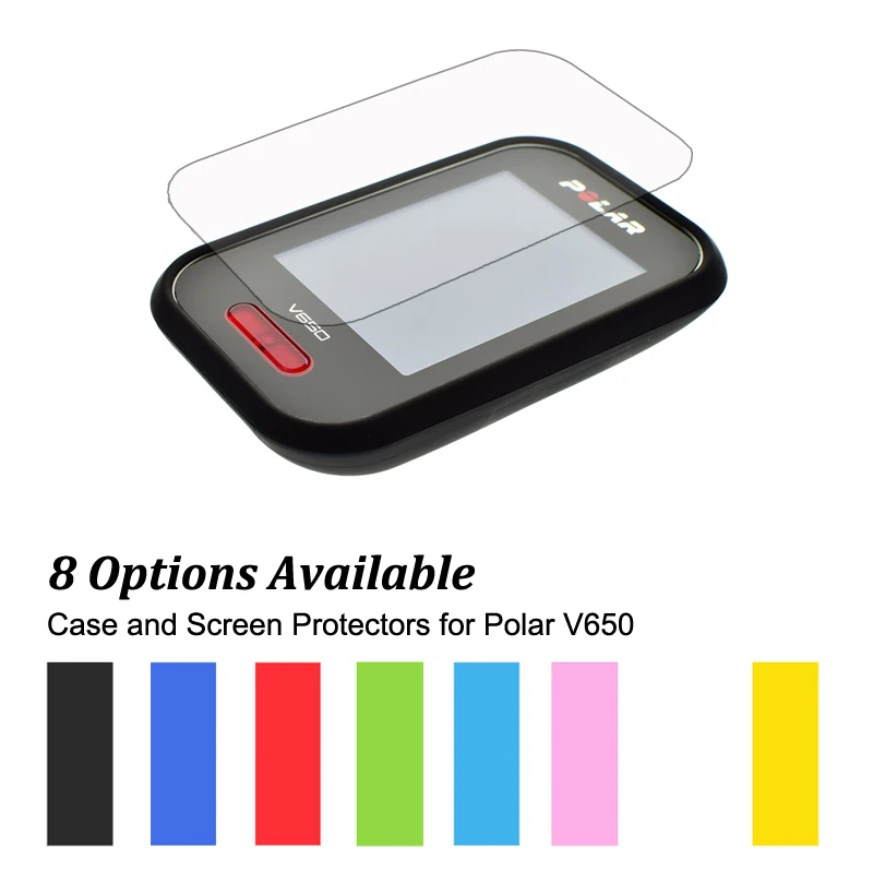 

Rubber Protect Skin Case + Clear Screen Protectors Shield Film for Cycling Computer GPS Polar V650 Muti-Colors