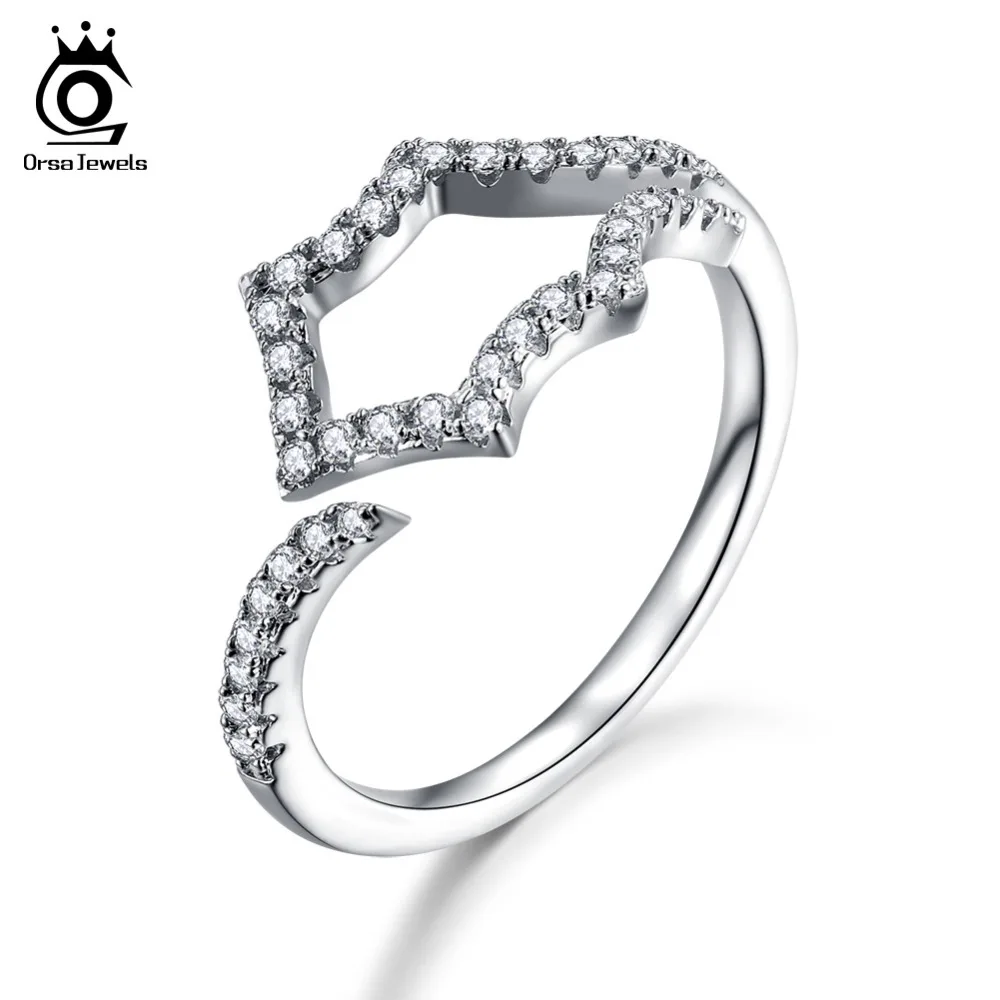 ORSA JEWELS кольца для женщин оригинальная Паутина Форма AAA ослепительный золотой цвет серебристый цвет регулируемый кольцо девушка вечерние ювелирные изделия OR162