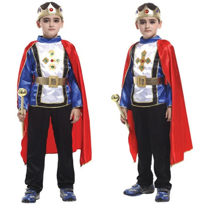 

Children's Day Boys Kids Prince Costume Children Rhinestone Crown halloween coslpay Clothing Theme Party Wear fairy tale