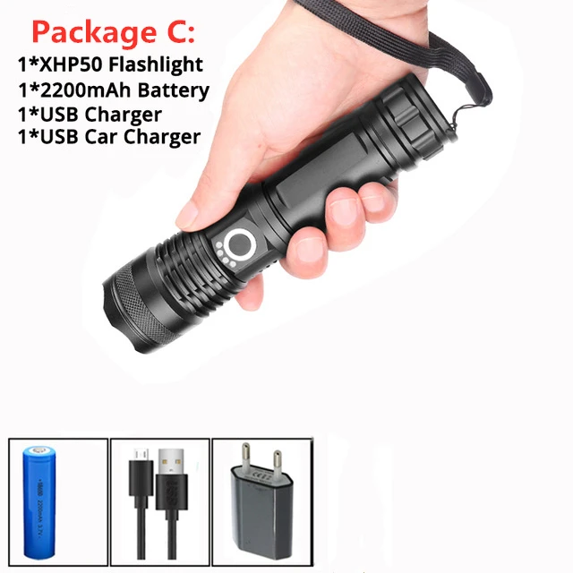 C 5000лм XHP70/XHP50 флэш-светильник usb зарядка лампа масштабируемый светодиодный фонарь мощный светильник для отдыха на природе z50 - Испускаемый цвет: C