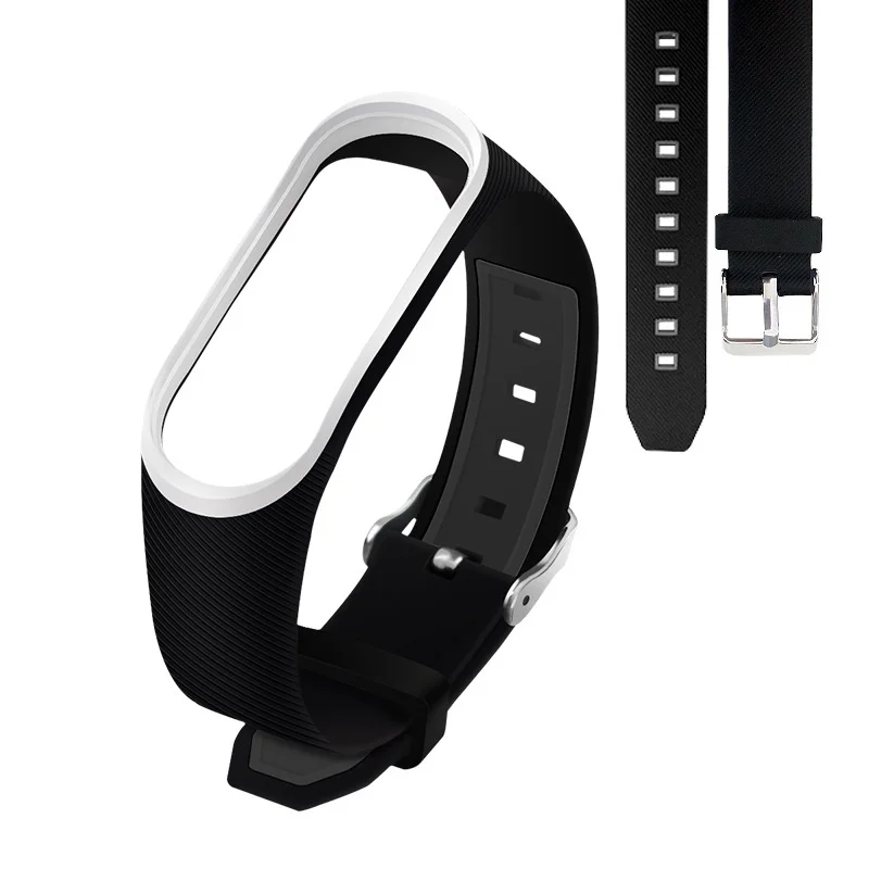Black gray Браслет mi band 4 и 3, сменный ремешок для Xiaomi mi, цветной ремешок, браслет против потери, браслет для Xiaomi mi Band 3 - Цвет: Black gray