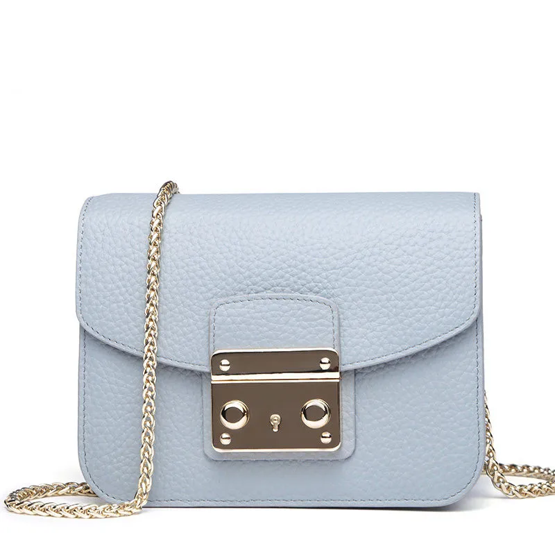Stiya 2016 Новое Лето Замок Цепи Подлинная Кожа Коровы Женщины Crossbody Сумка Высокое
