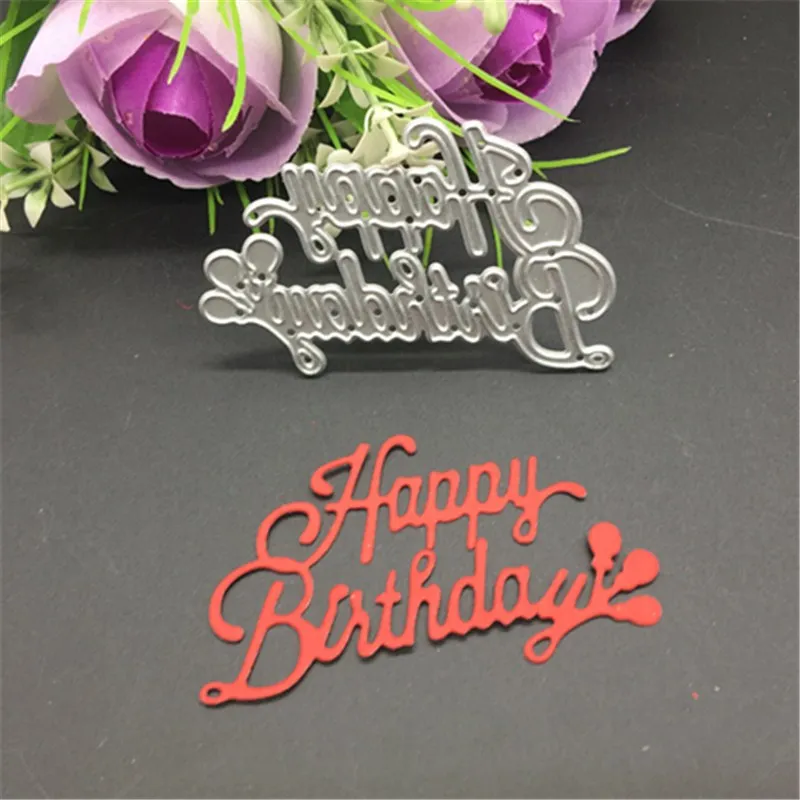 Металлические Вырубные штампы с надписью желаний на день рождения фотоальбом