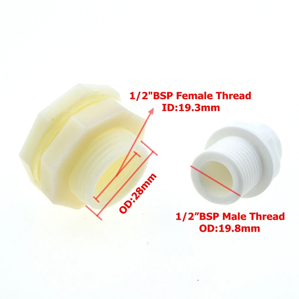 

2 Sets 1/4"OD Hose Qucik Connection Water Tank Outlet Connector Port For 6.35mm Outer Diameter Tube Tank Accessories