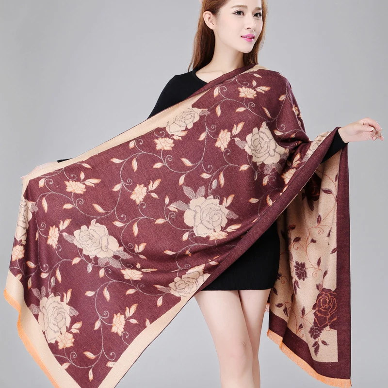 ideacherry Luxury Brand Women Cashmere Scarf Landies Oversized Blanket Wrap Long Wool Pashmina Shawls Scarves | Аксессуары для