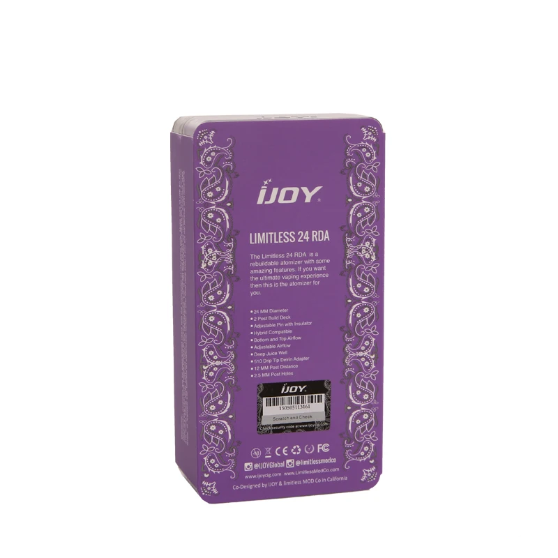 Оригинальный атомайзер IJOY Limitless LMC 24 RDA бак для электронных сигарет подходит вейпа
