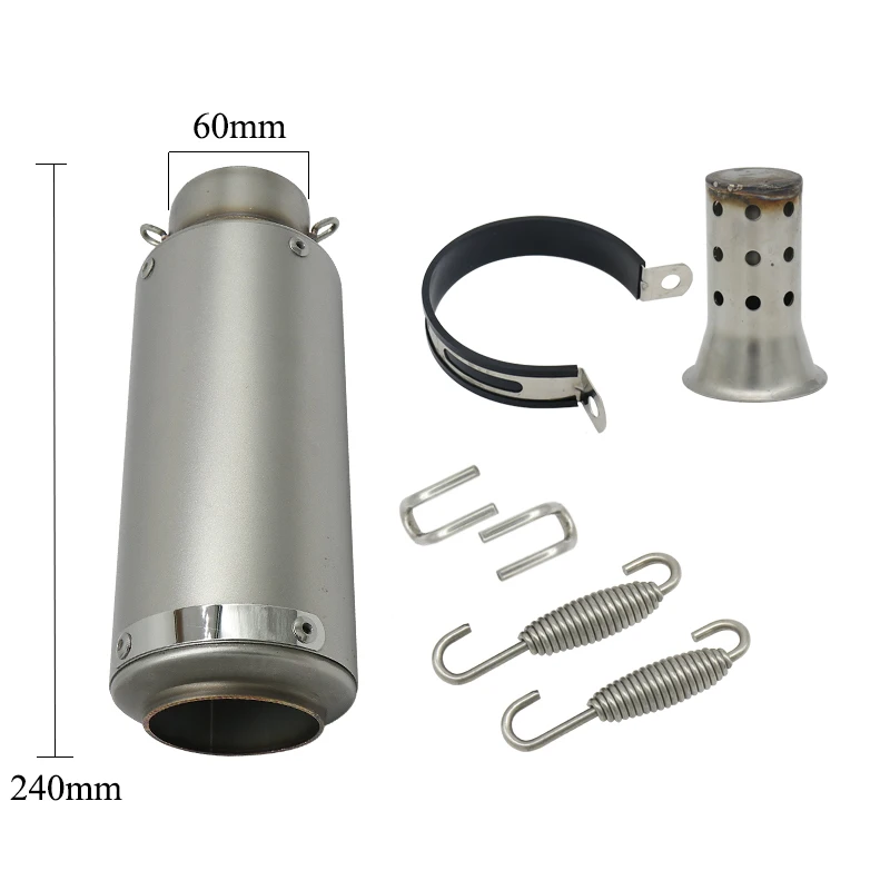 Strip 60 silencer 51 мм 60 мм Универсальный мотоцикл для SC GP гоночный проект выхлопная труба глушителя спортивный мотоцикл из нержавеющей стали Круглый Титан 4 типа - Цвет: Strip 60 silencer