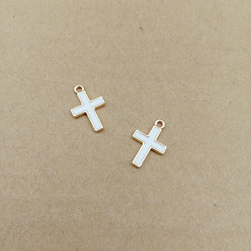 10 шт. 16X10mm корейские украшения аксессуары эмалированные маленькие крестики