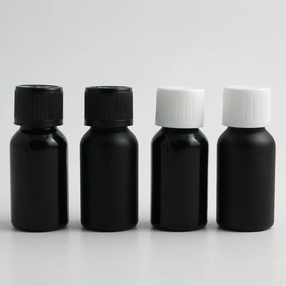 

10x15 мл эфирные масла для путешествий матовый гладкий черный Стекло бутылка с Пластик Кепки для жидкие химические реагенты для бутылочка с п...
