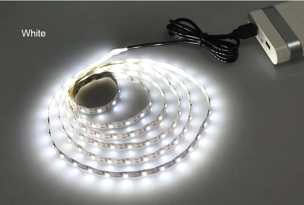 White USB Светодиодная лента для подсветки телевизора SMD2835 RGB гибкая лента смещения освещения 1 м 2 м 3 м 4 м 5 м РЧ контроллер Светодиодная лента для подсветки - Испускаемый цвет: White