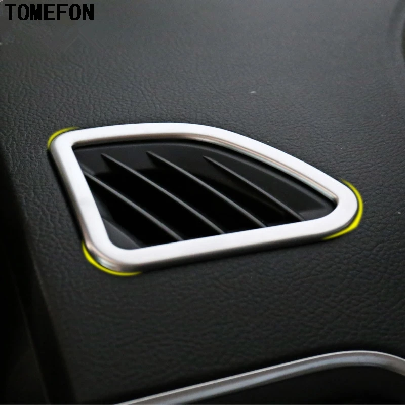 

Car Styling 2PCS For Ford Edge 2015 ABS Matte Interior Front Up Air Conditional Vent Frame Cover Trim AC Outlet Sticker