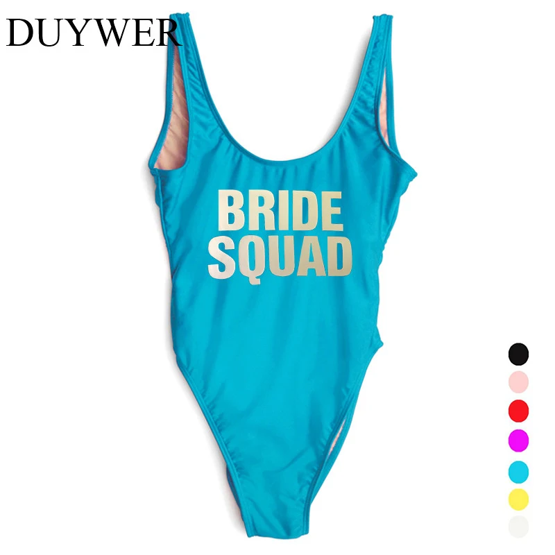 Bride Squad с принтом букв Для женщин Купальники для малышек Одна деталь купальник