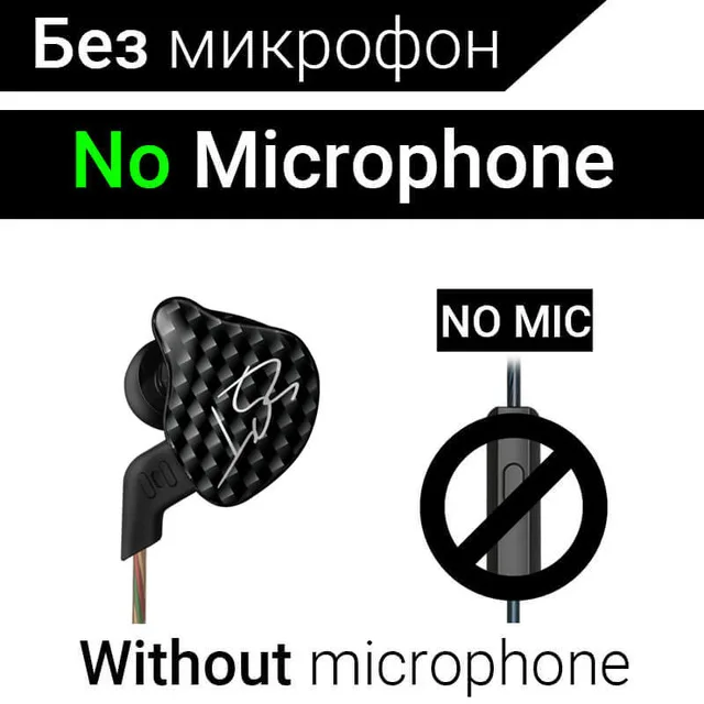 Black no mic Цветной KZ ZST Гибридный привод мощный бас HIFI в ухо наушники стерео Спорт шумоподавление Гарнитура вкладыши с микрофоном - Цвет: Black no mic