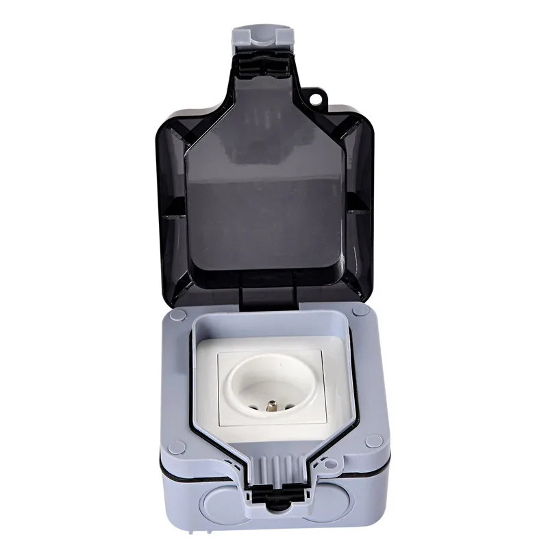 IP66 16A 250V IP44 EU внешняя розетка питания черный белый Франция водонепроницаемая