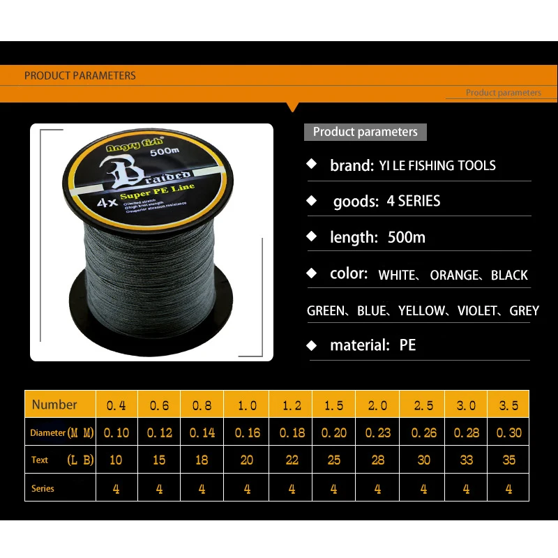 Fishing Gear 500M PE Braided Line 4 Strands 10-80LB Multifilament Kite line | Спорт и развлечения