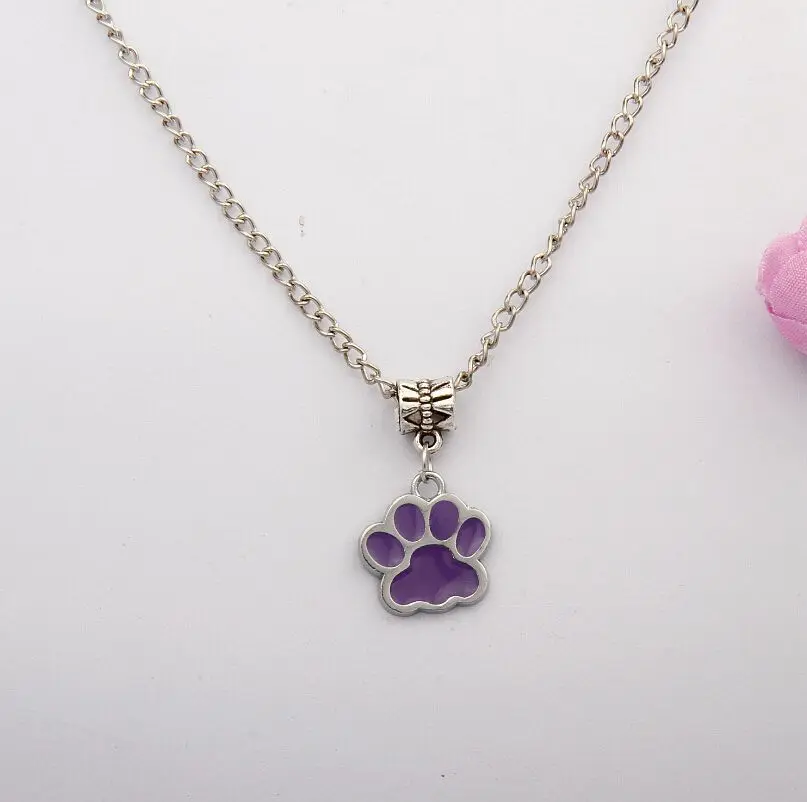 2016 10 шт. хит цинковый сплав глазурь многоцветная собачья лапа принт амулет