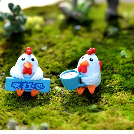 HERMOSO 8 шт. миниатюрные фигурки из смолы для цыплят миниатюрный садовый декор