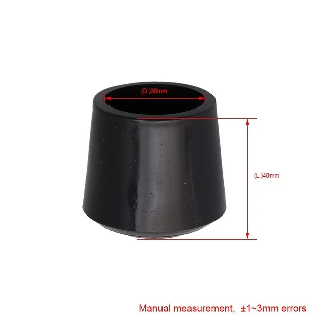 30mm Inner 12 шт 10-35 мм внутренний диаметр черный круглый мебельный стул стол ноги резиновые чехлы напольные протекторы крышка - Цвет: 30mm Inner