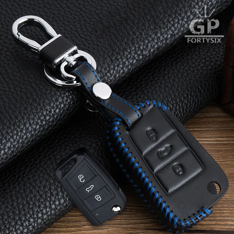 Автомобильный кожаный чехол для ключей Volkswagen Golf 7 MK7 Tiguan Touran 2017 Skoda Octavia A7 RS Seat Leon Ibiza