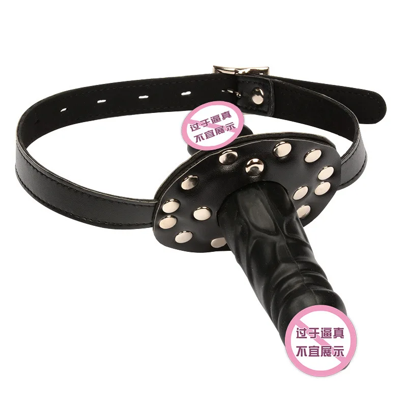 

Adult Game Silicone Dildo Gag Oral Sex Penis Mouth Plug Penis Gag With Locking Buckles Leather Bondage Sex Product For CouplesO2
