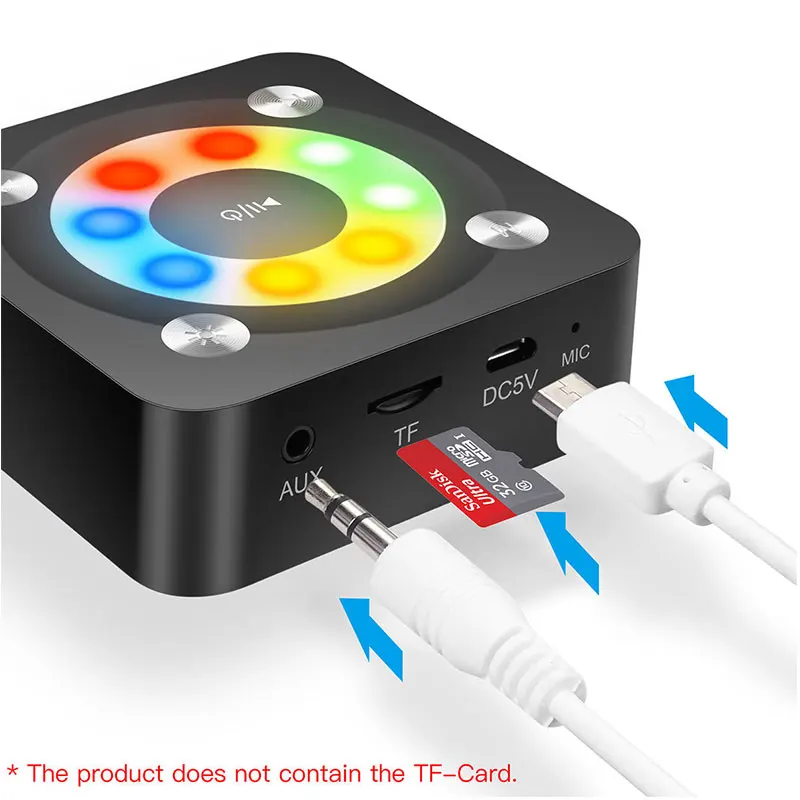 Мини колонка Bluetooth динамик портативный стерео громкий Беспроводная сабвуфер с