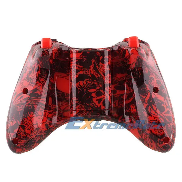 Hydro Dipped Red Skull Ghost Shell Parts for Xbox 360 Wireless Controller + Free Shipping | Электроника