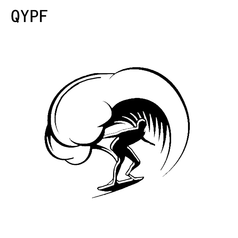 

QYPF 14.8*13.3CM Interesting Surfing Hawaii Decor Car Sticker Vinyl Silhouette Graphic C16-0760