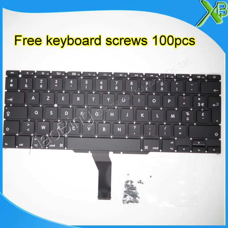 Совершенно новая AZERTY FR Французская клавиатура + 100 шт. винтов для клавиатуры MacBook