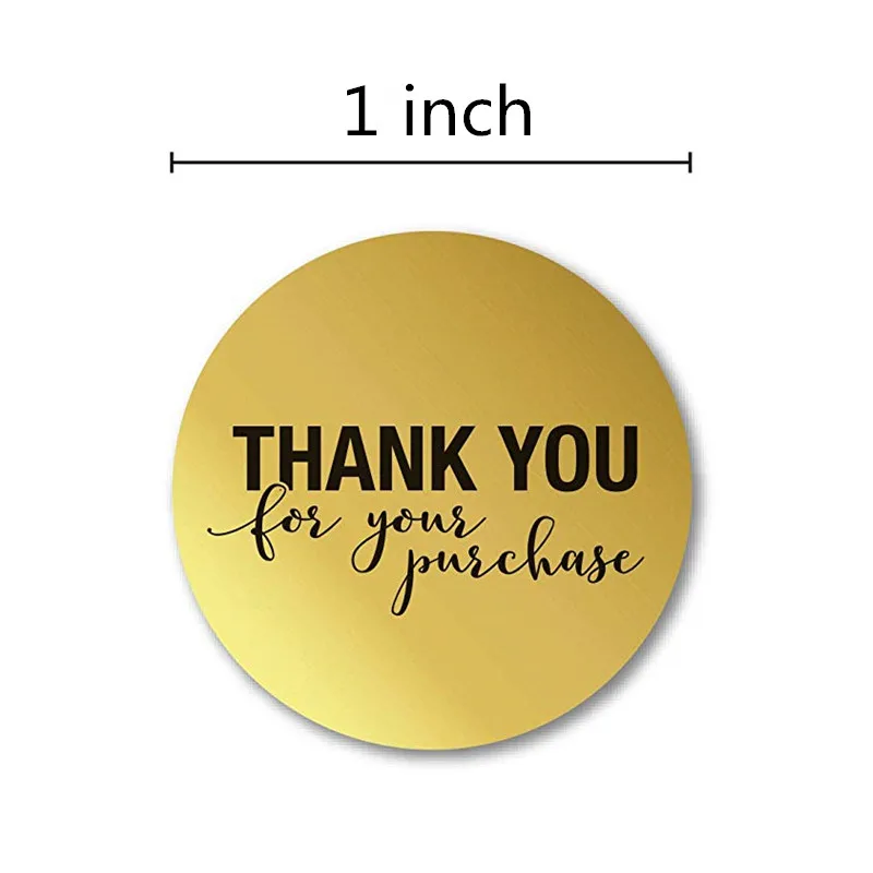 500/рулонная золотая металлическая фольга &quotспасибо за покупку&quot наклейки в