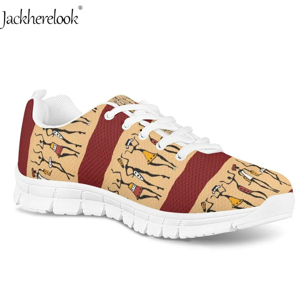 

Jackherelook 2019 New Vulcanize Women's Ladies Shoes African Girl Aztec Print Mesh Females Casual Breathable Spring Summer Shoes