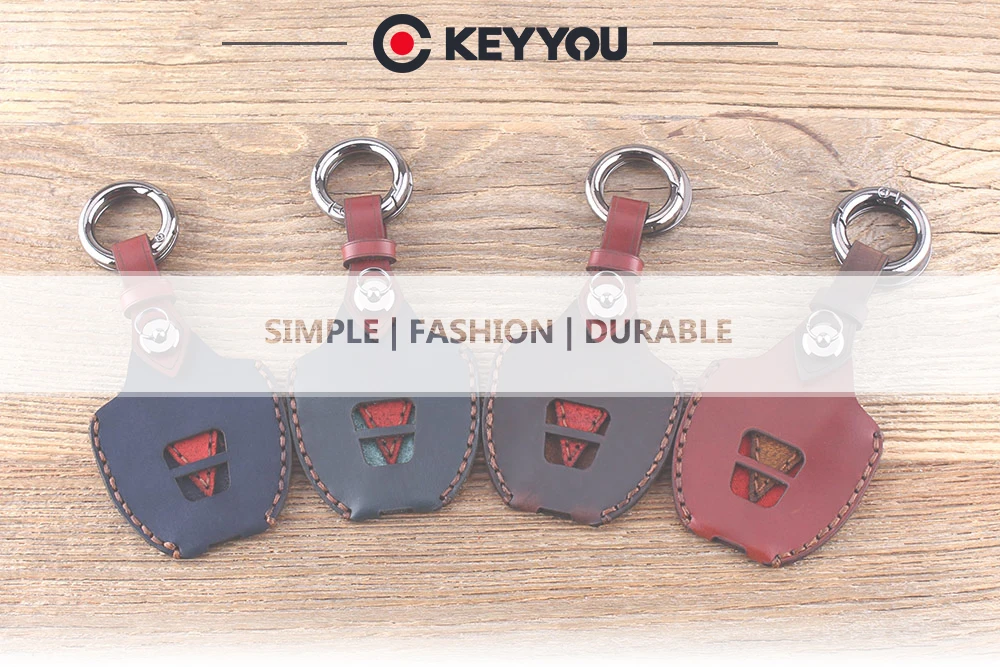 Кожаный чехол для ключей KEYYOU для Toyota Corolla Camry eiz New Vios RAV4 Crown, 2 кнопки, чехол для брелока