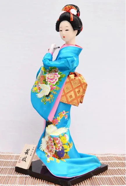 30 см ручная работа Красивая синяя шелковая одежда в стиле кимоно ремесла