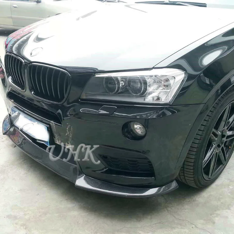UHK для BMW аксессуары X3 углеродного волокна спортивный передний бампер спойлер