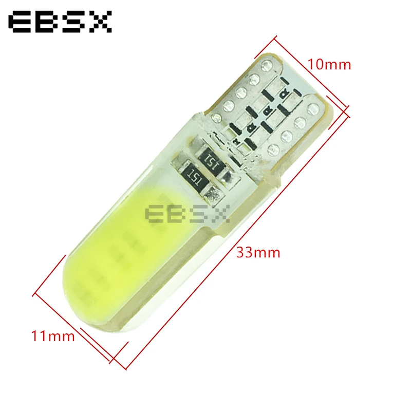 EBSX 10 шт. 12VDC T10 COB 12 чипов силиконовый чехол 194 W5W автомобильный парковочный
