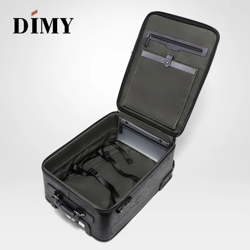 Кожаный чехол на колесиках DIMY мужской деловой чемоданчик женский кожаный