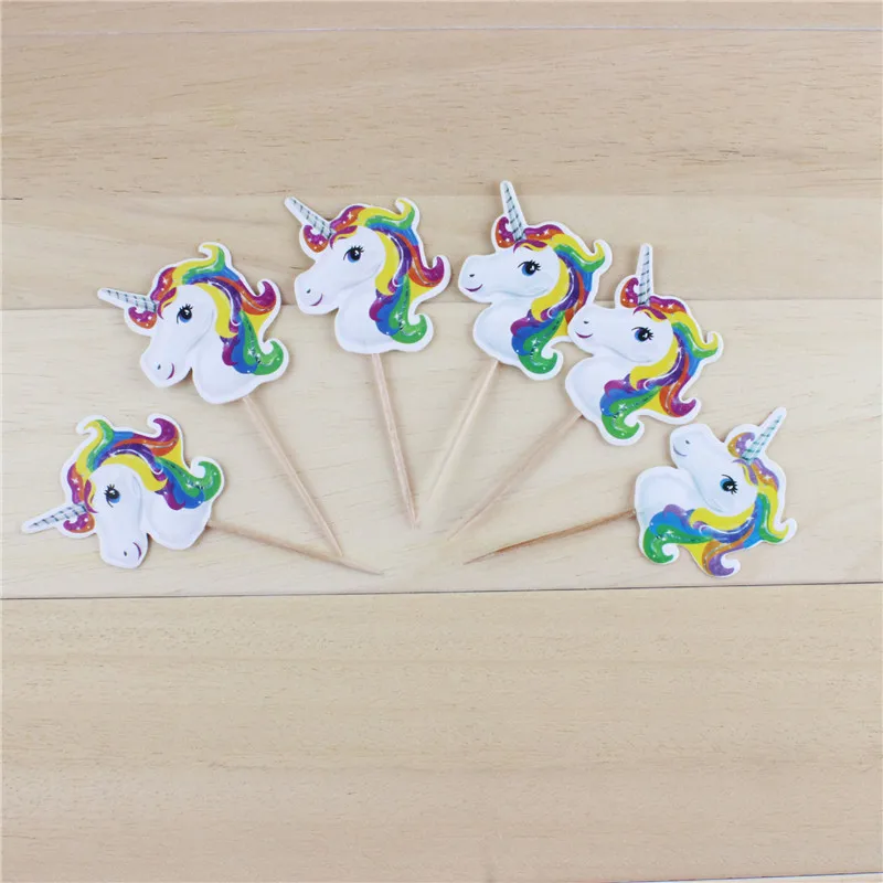 

24Pcs Unicorn Toothpick Unicorn Cake Insert Party Decorations Happy Birthday Baby Shower DIY Unicorn Deco Bachelorette Party