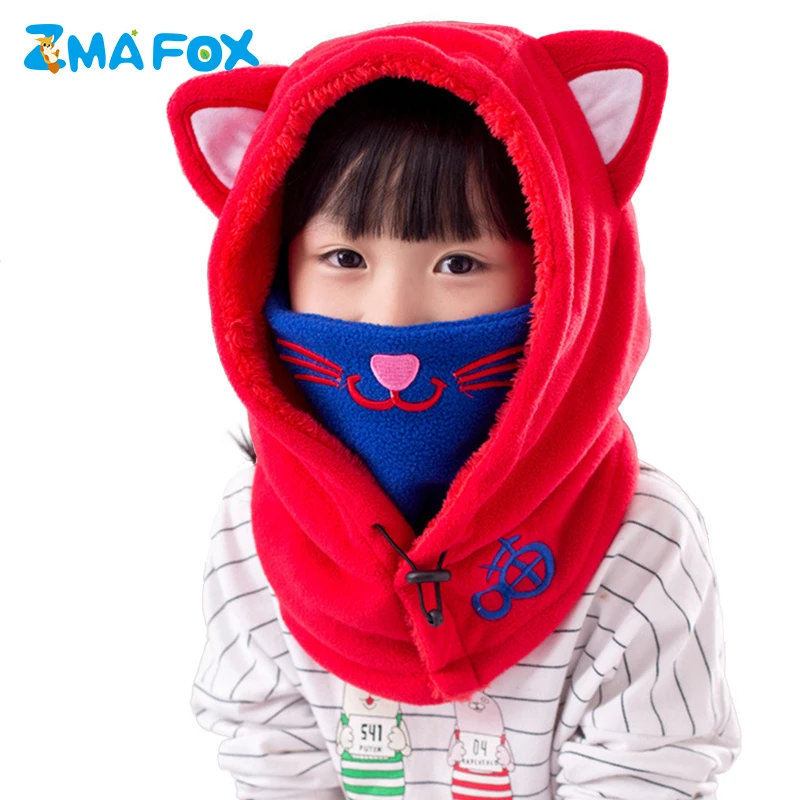 

Детская зимняя шапка ZMAFOX для малышей, Флисовая Балаклава, шапка, детская шапочка, Шейная шапка, бархатные шапки с капюшоном и вуалью