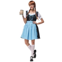 drop shipping girls women ladies beer maid authentic blue german dirndl oktoberfest costumes s xl