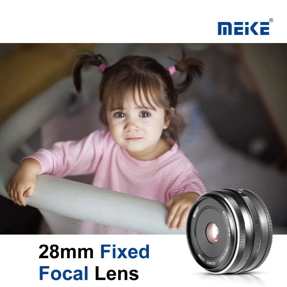 MEKE 28 мм f2.8 фиксированный объектив с ручной фокусировкой для Sony E Mount цифровые