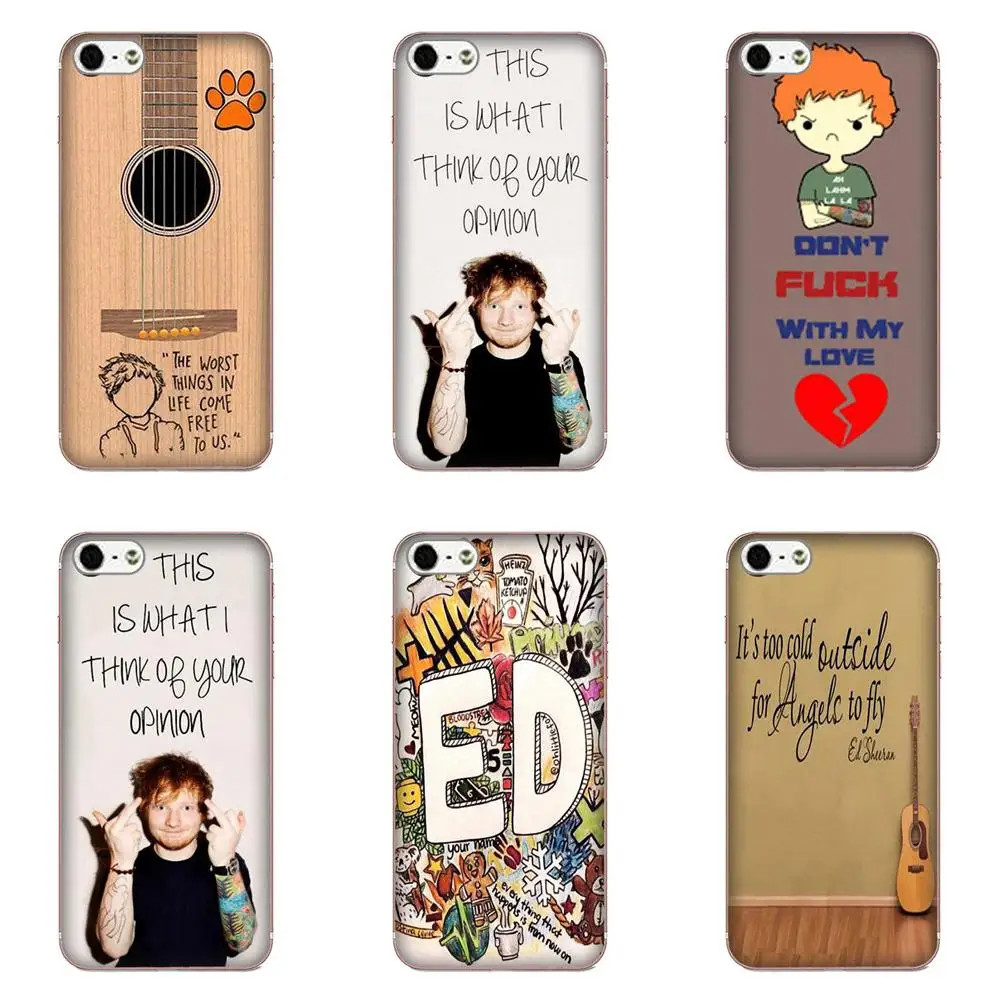 Хип Хоп известный певец Ed Sheeran Мягкий ТПУ дизайн для Apple iPhone 4 4S 5 5C 5S SE 6 6S 7 8 Plus X XS Max