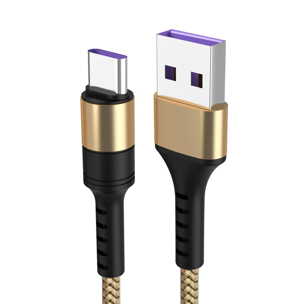 Gold Супер зарядка 5А Usb кабель Быстрая зарядка Usb type-c кабель для huawei Honor 20 10 P20 P10 Pro mate 10 mate 9 Pro Usbc кабель 1 м - Цвет: Gold