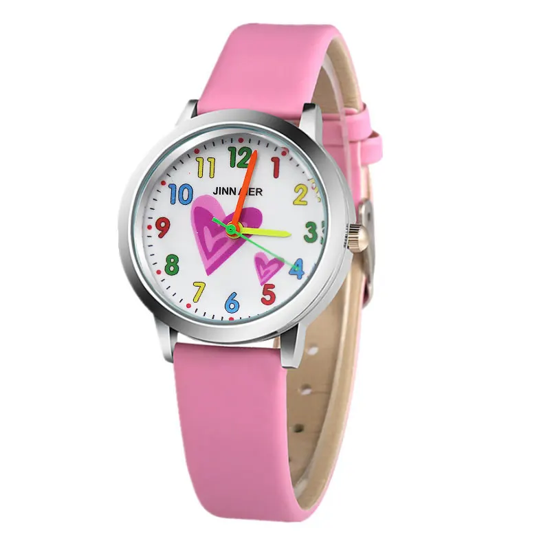 Модные дизайнерские милые детские часы Relojes с мультяшным рисунком в форме сердца
