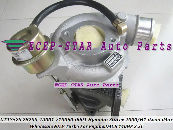 Турбокомпрессор Turbo GT1752S 710060 0001 5001S 28200 4A001 для HYUNDAI Starex CRDI Van iLoad iMax H1 D4CB 2.5L|turbocharger