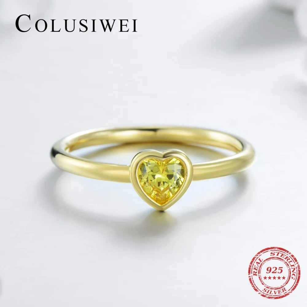 COLUSIWEI 2018 новый 100% 925 Серебряное кольцо романтичное любовное сердечко палец