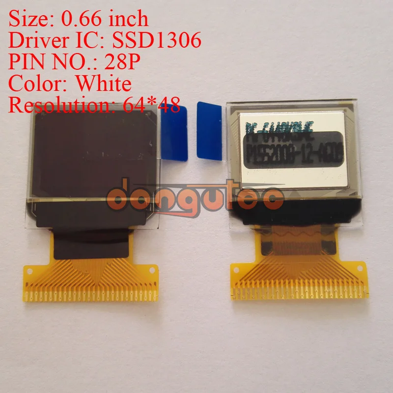 0 66 дюймовый 28PIN белый OLED экран SSD1306 Привод IC 64*48 SPI / I2C Parallel интерфейс | Электроника