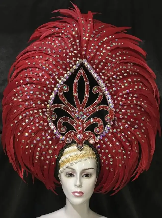 Бразильский Рио Испанский Куба Сантьяго Гавана Венеция Карнавал Дионисия Плывущая Маска Платье Маскарадный костюм Самба Перо Головной убор.