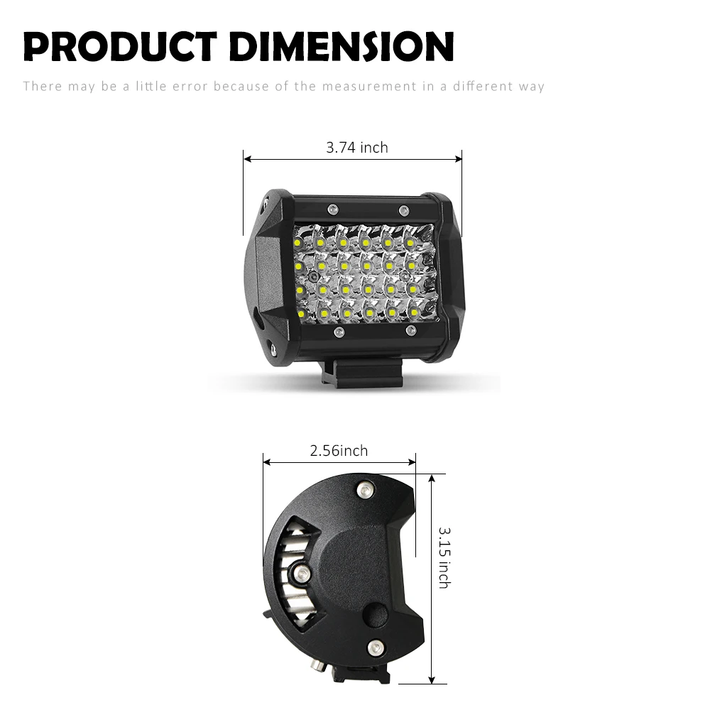 

WINING New Arrival 3.74 Inch LED Work Light Bar for Car Tractor Boat Off Road 4WD 4x4 Truck SUV ATV Driving 12V 24V