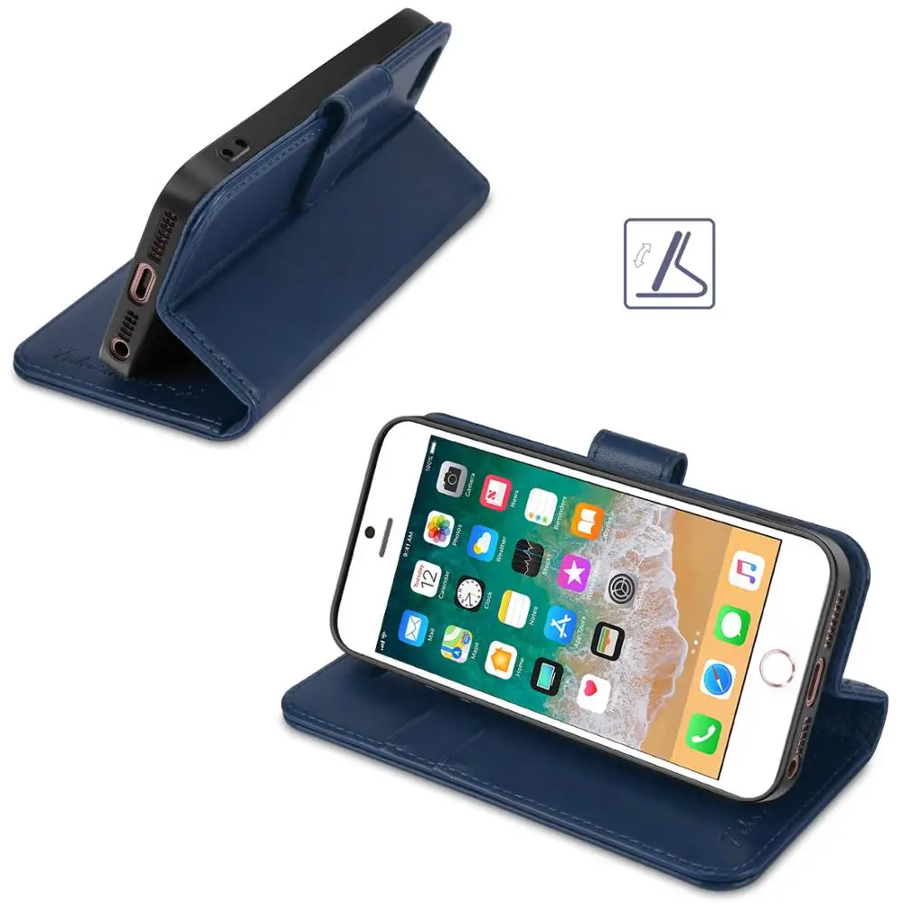 Чехлы бумажники tuch для iPhone 5/5s/SE кожаная тонкая книга форматом в пол листа с