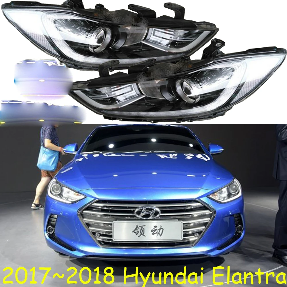 Стайлинг автомобиля для фары Hyundai Elantra 2017 2018 светодиодный ные DRL Биксеноновые